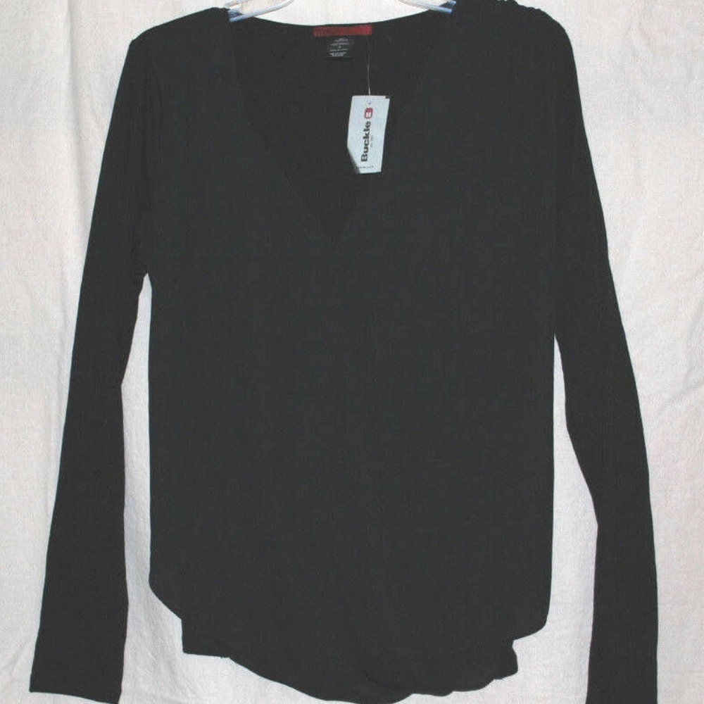 BKE RED Blouse NWT Chiffon V-Neck Long Sleeve